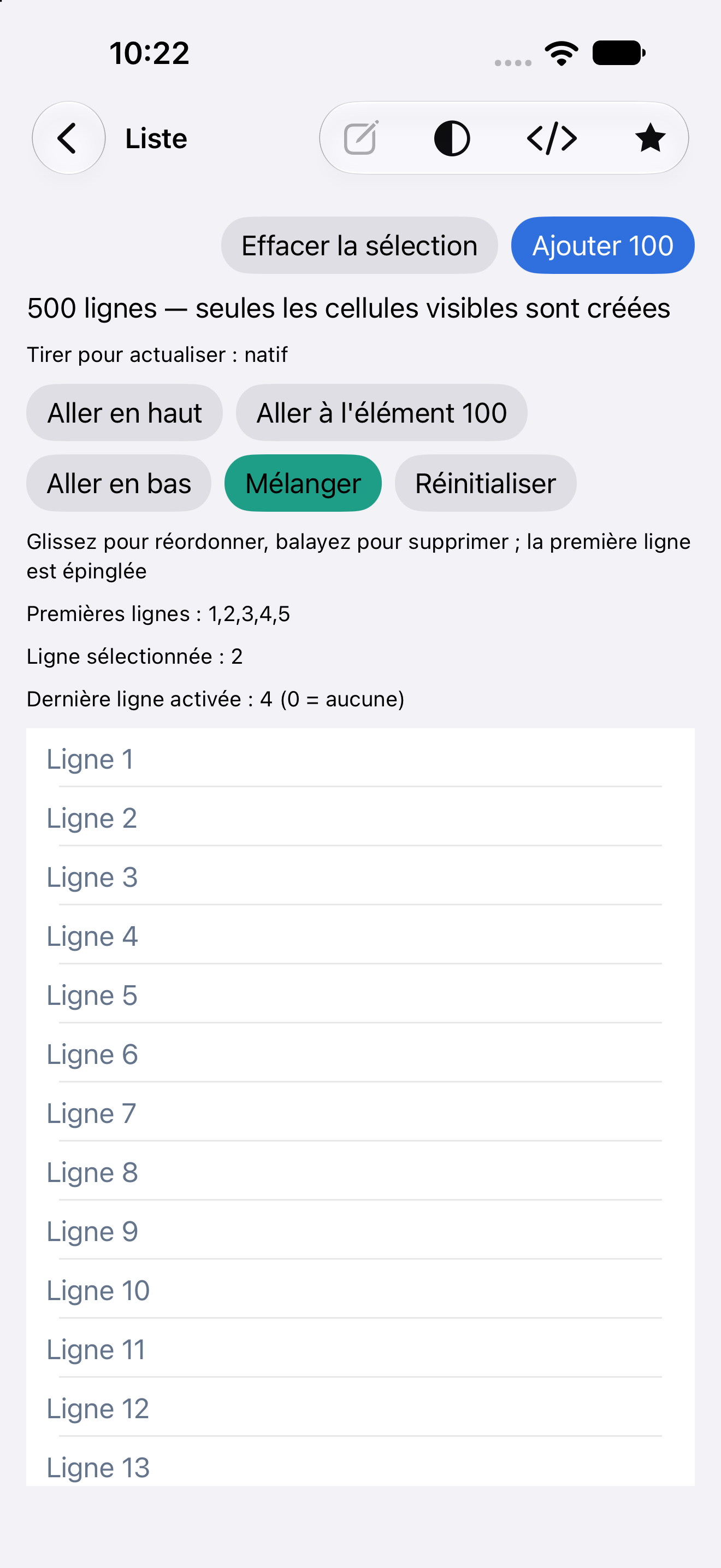 Liste — iOS (UIKit) · iPhone