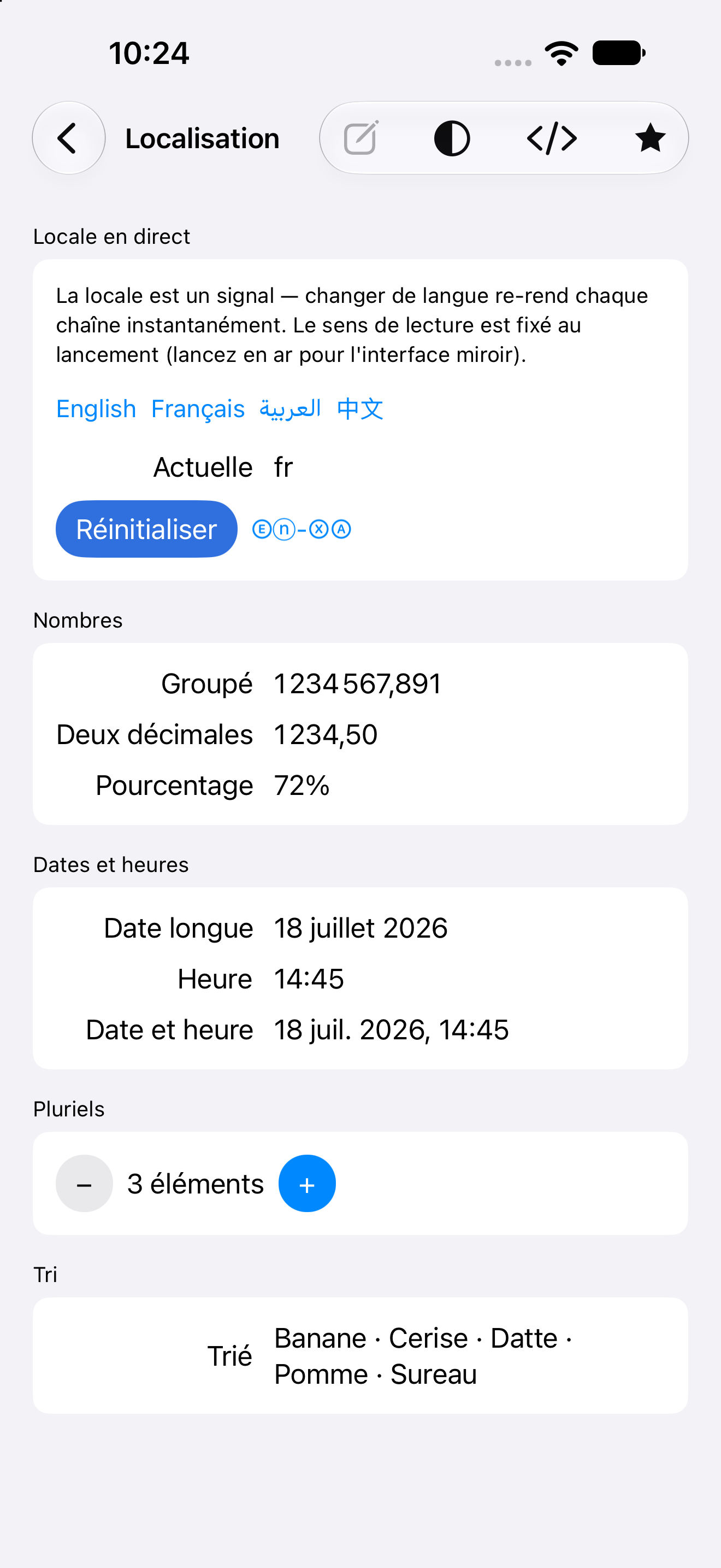 Localisation — iOS (UIKit) · iPhone
