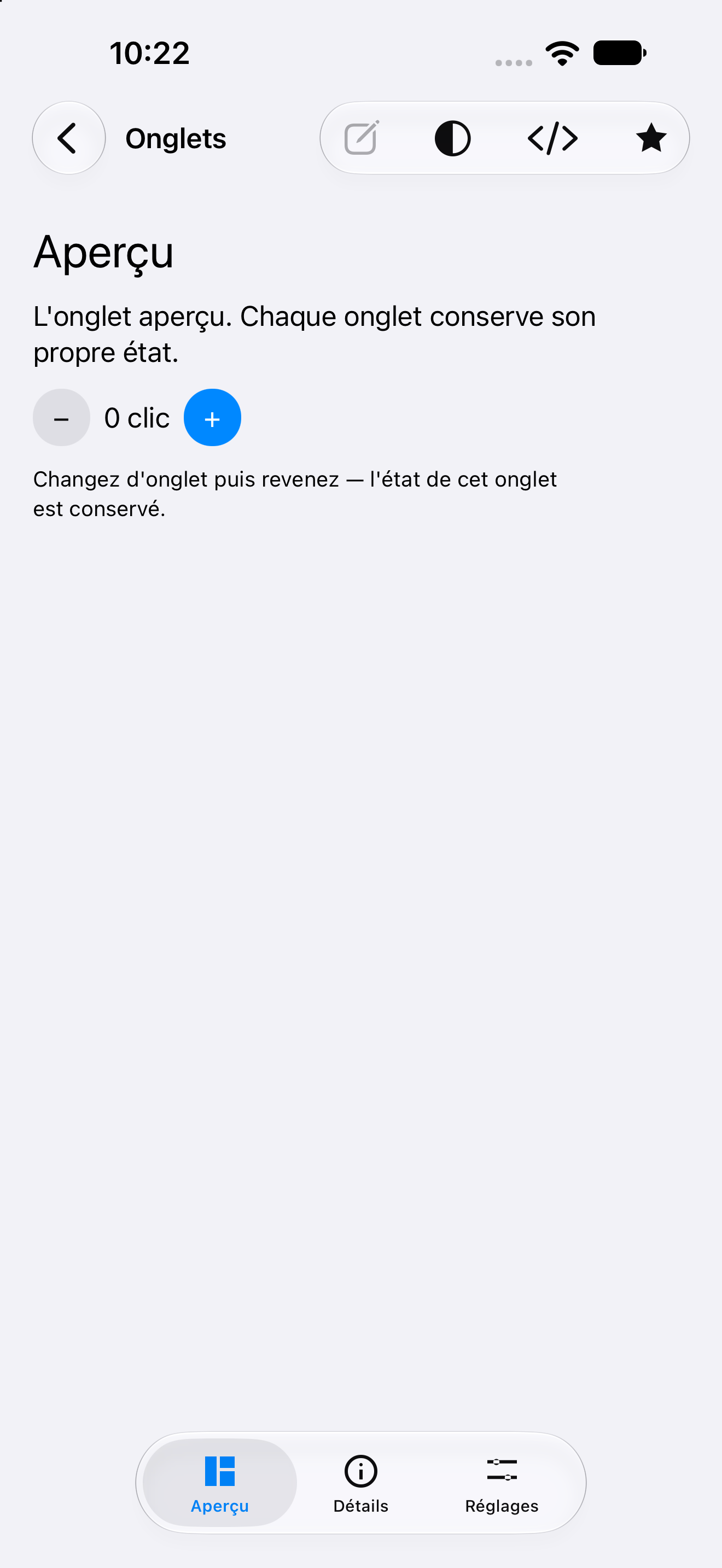 Onglets — iOS (UIKit) · iPhone