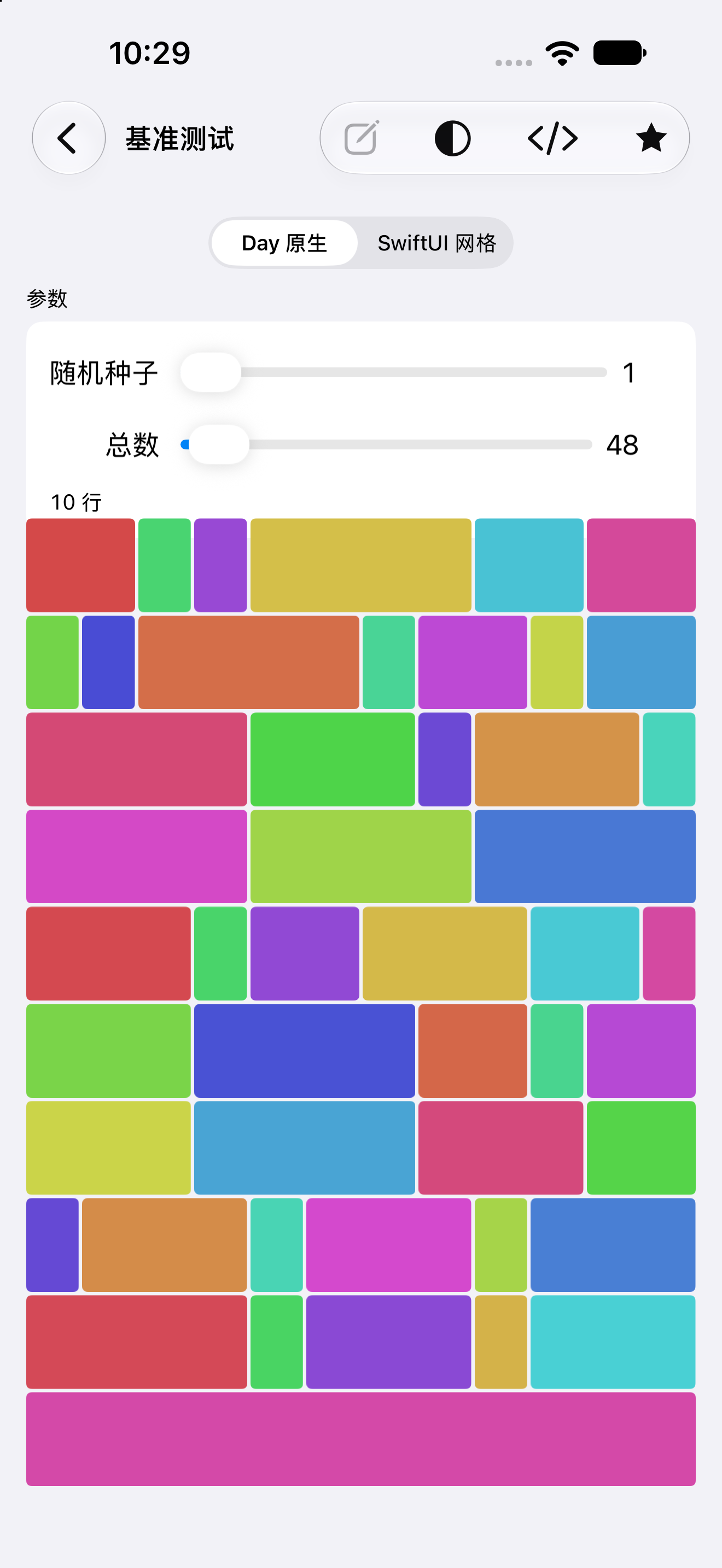 基准测试 — iOS (UIKit) · iPhone