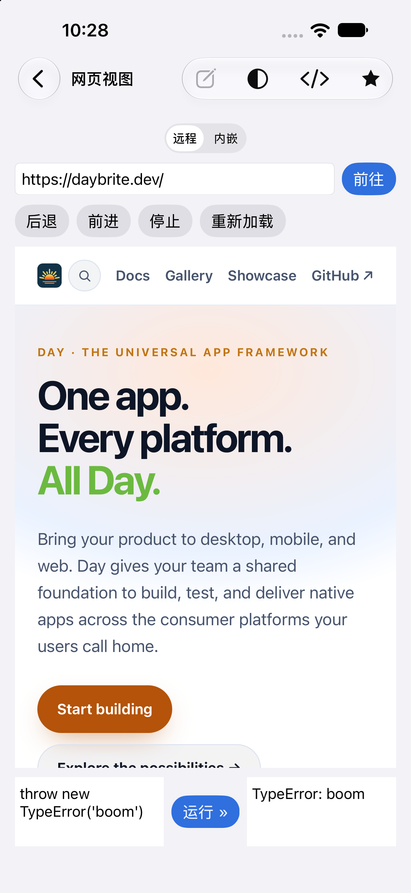 网页视图 — iOS (UIKit) · iPhone