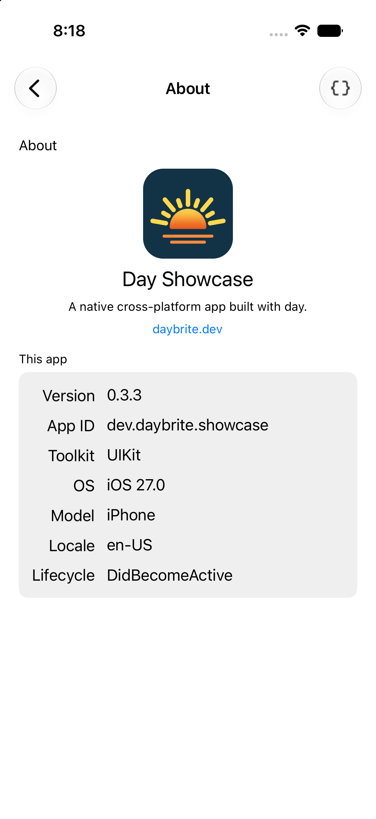 About, iOS UIKit