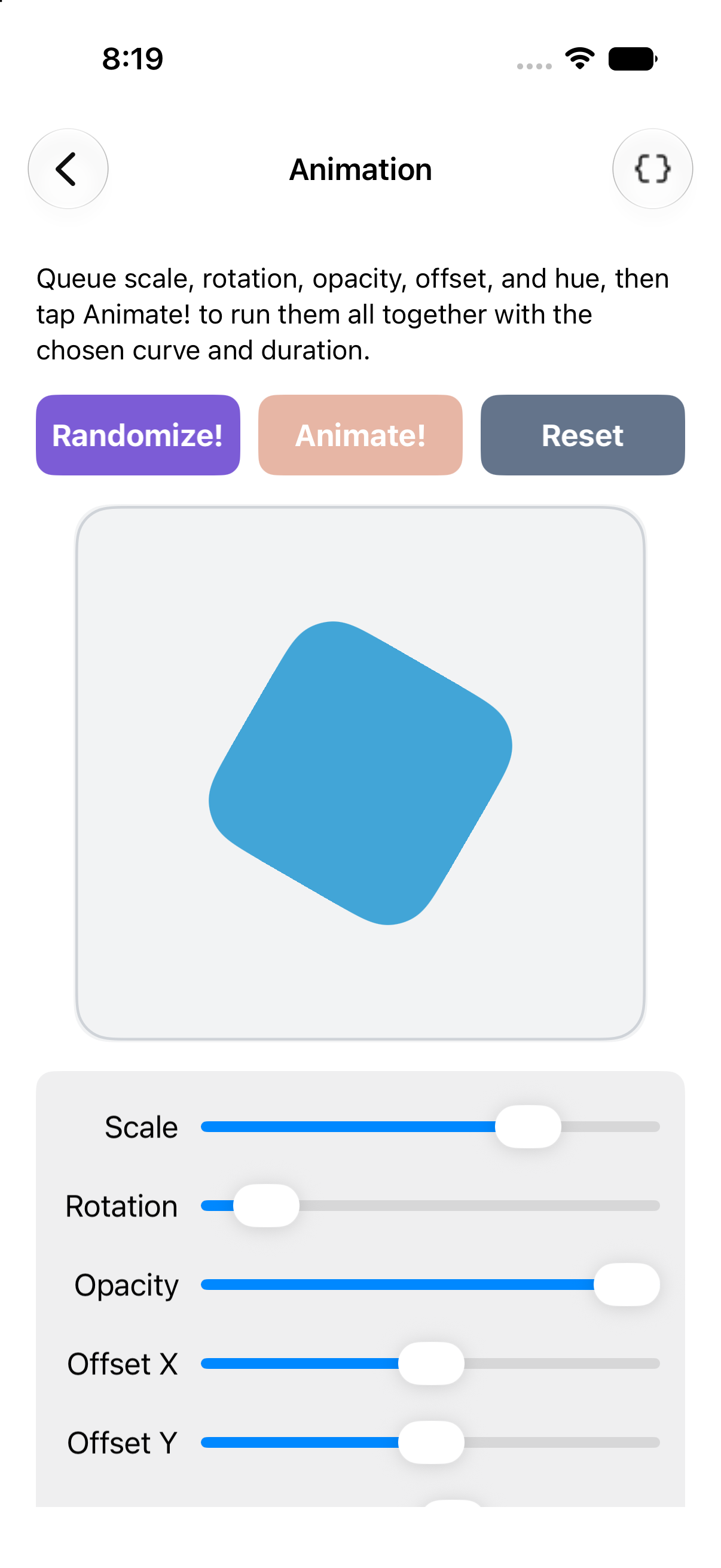 Animation, iOS UIKit
