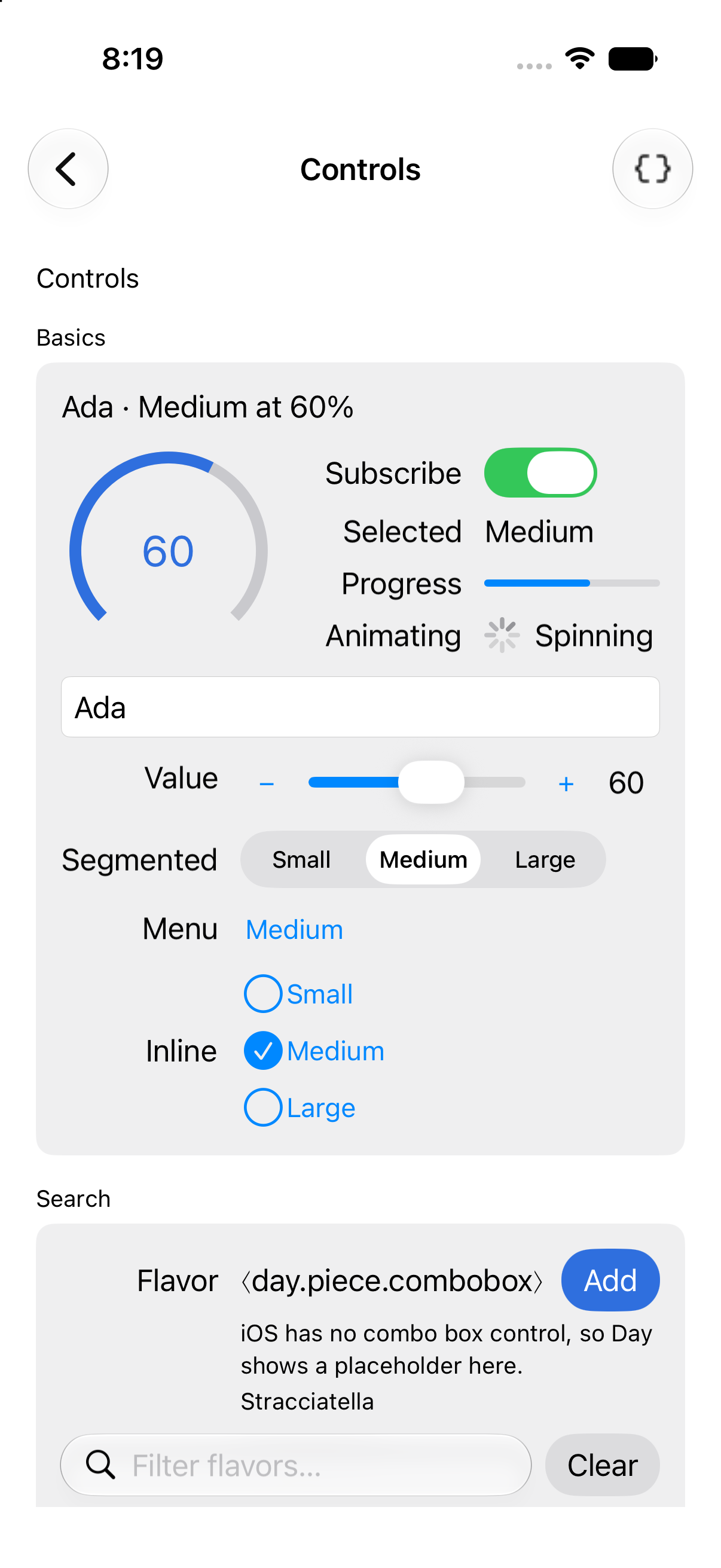Controls, iOS UIKit