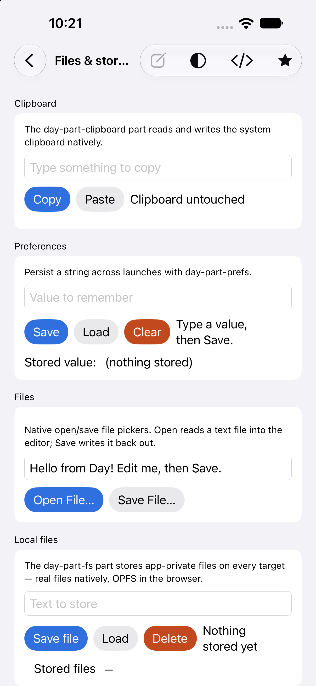 Files & storage — iOS (UIKit) · iPhone