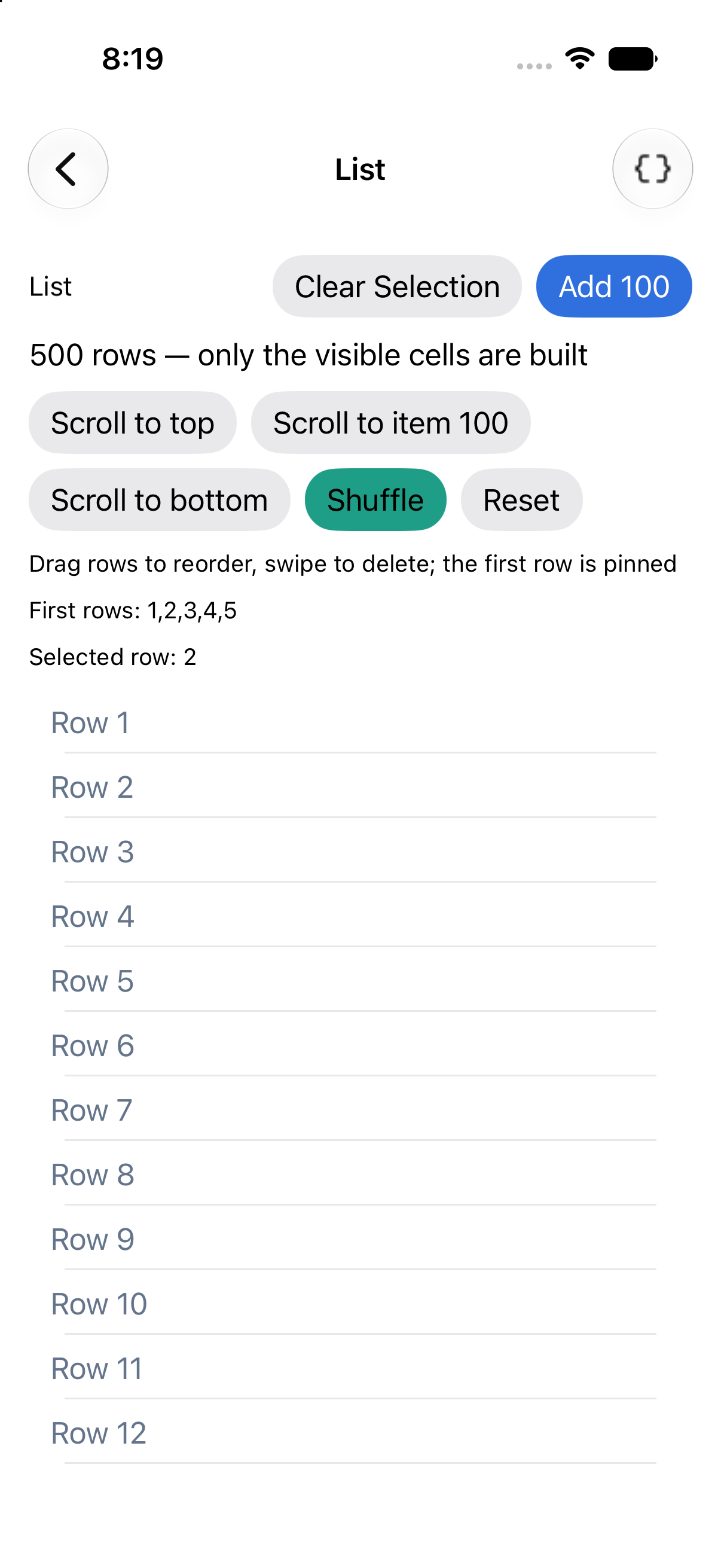 List, iOS UIKit
