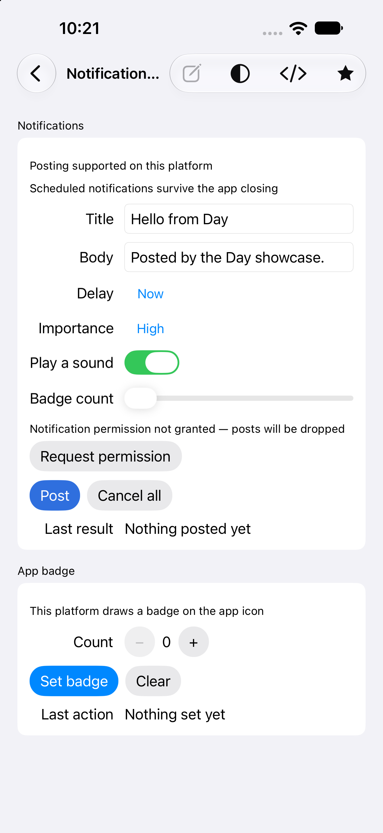Notifications & badge — iOS (UIKit) · iPhone