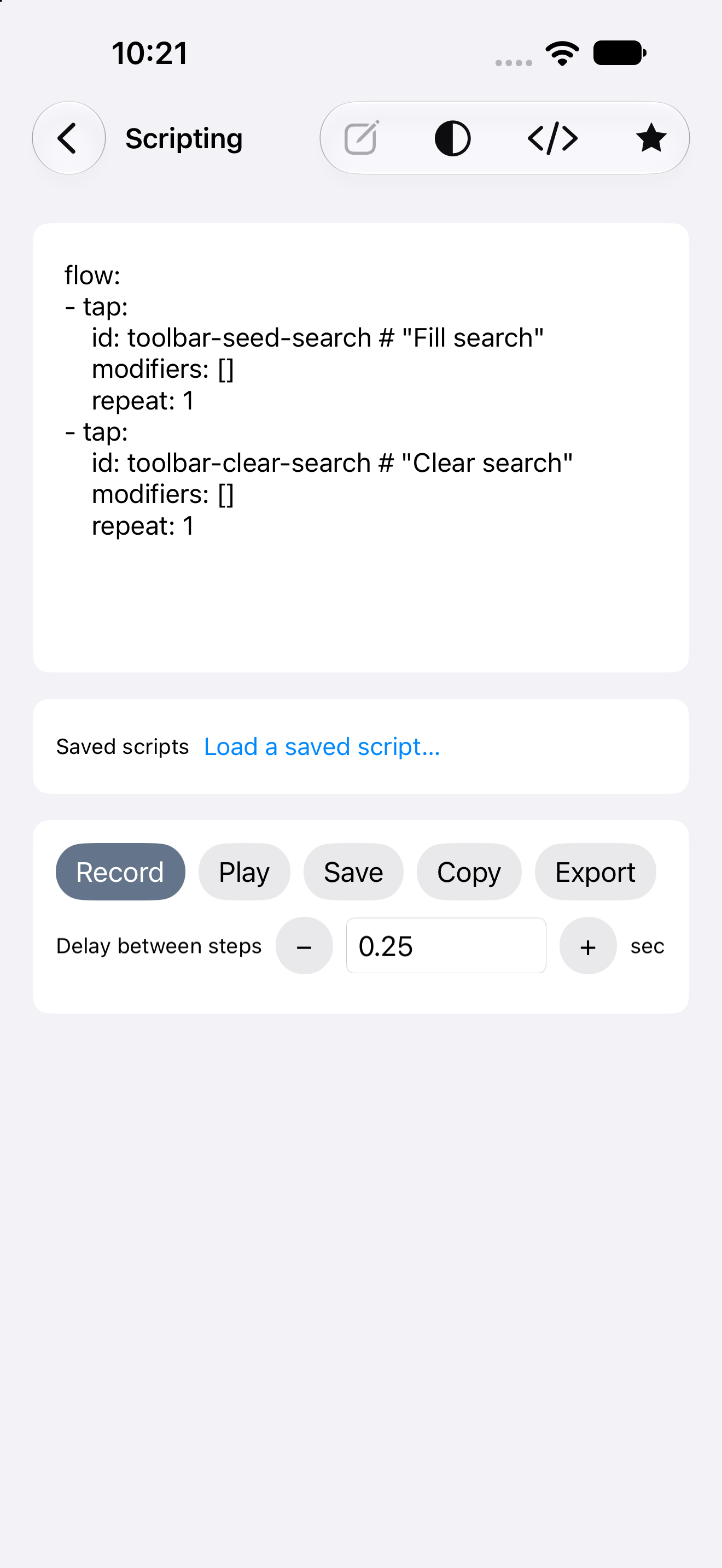 Scripting — iOS (UIKit) · iPhone