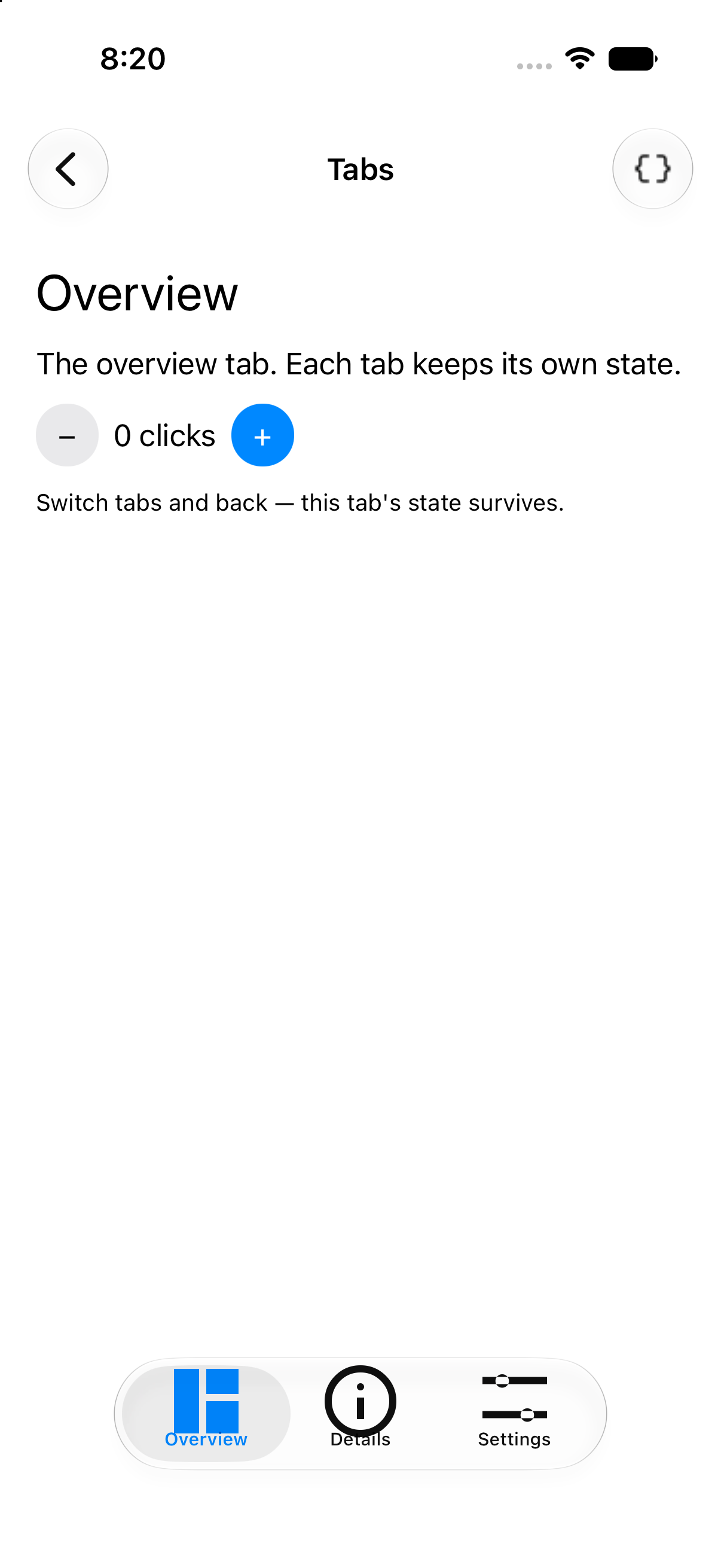 Tabs, iOS UIKit