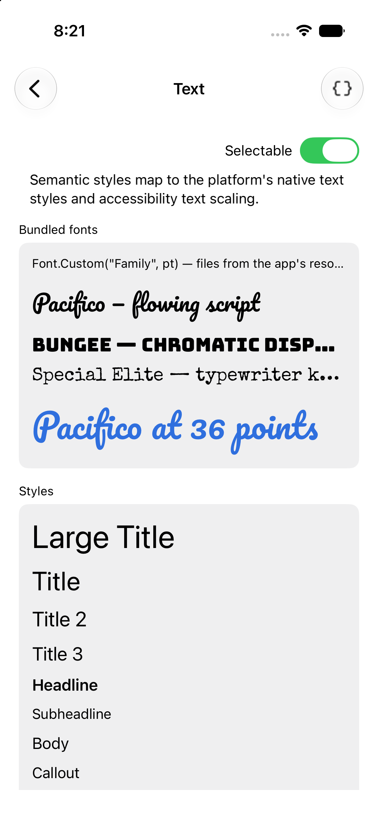Text, iOS UIKit
