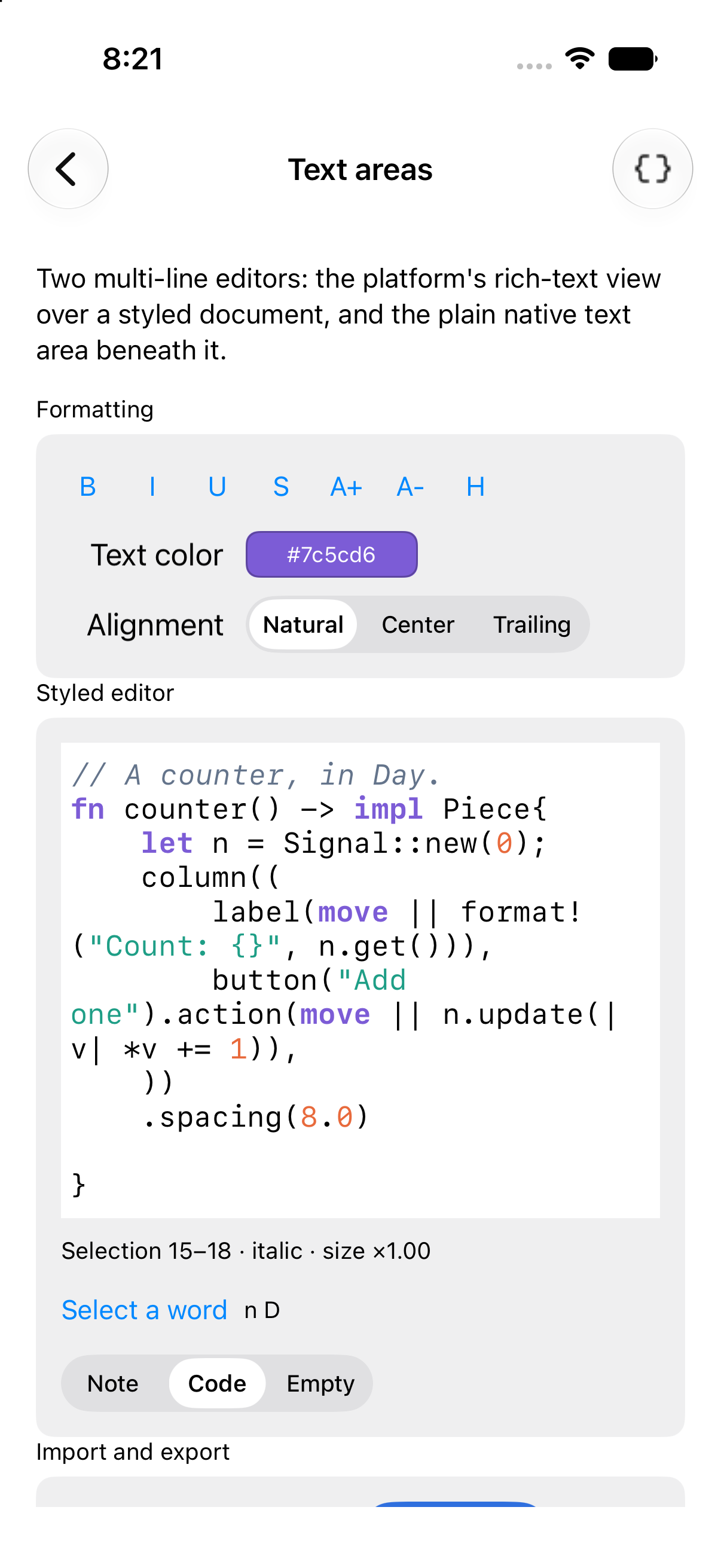 Live syntax highlighting, iOS UIKit