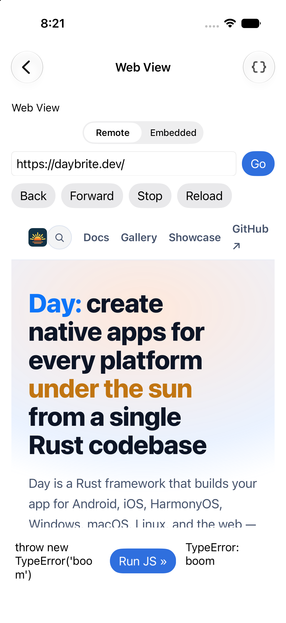 Web view, iOS UIKit