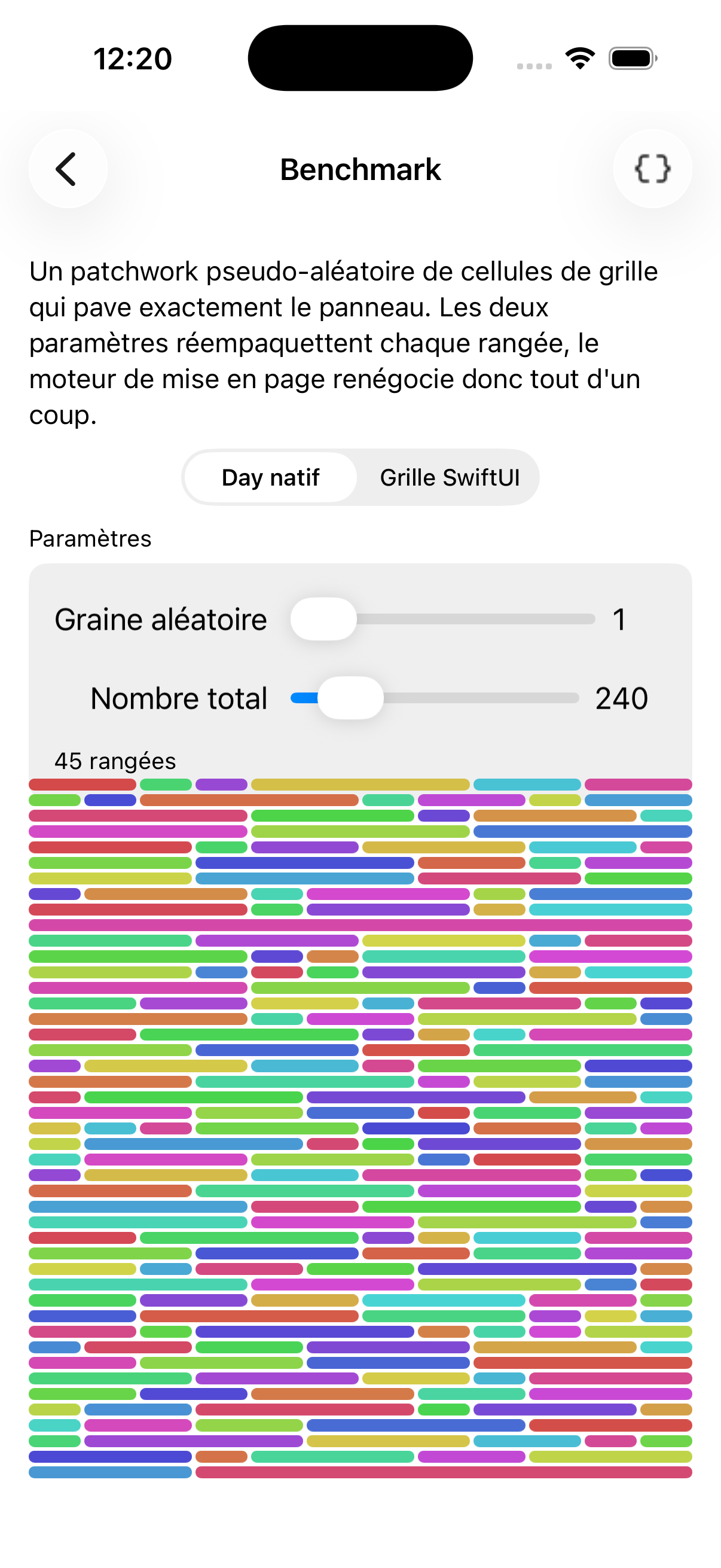 Benchmark Dense — iOS (UIKit)