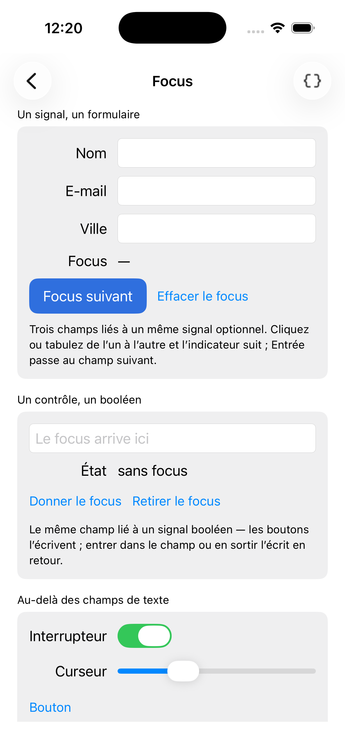 Focus — iOS (UIKit)