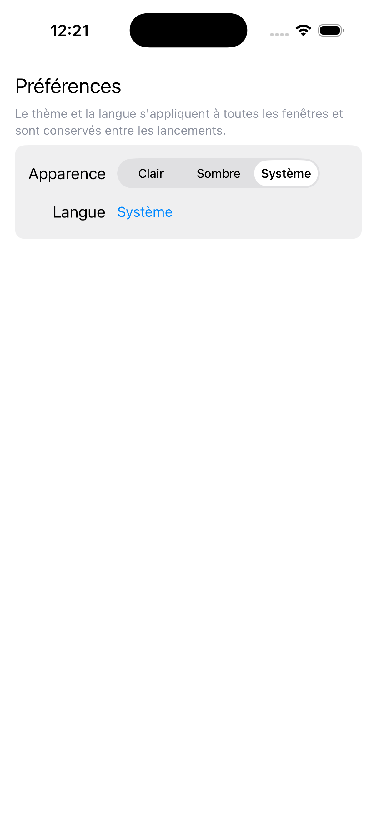 Preferences — iOS (UIKit)