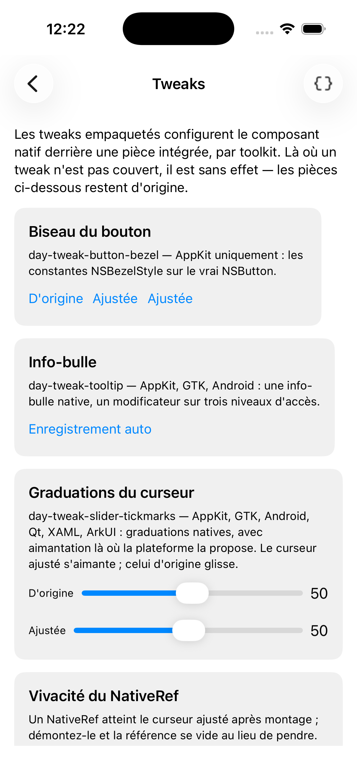 Tweaks — iOS (UIKit)