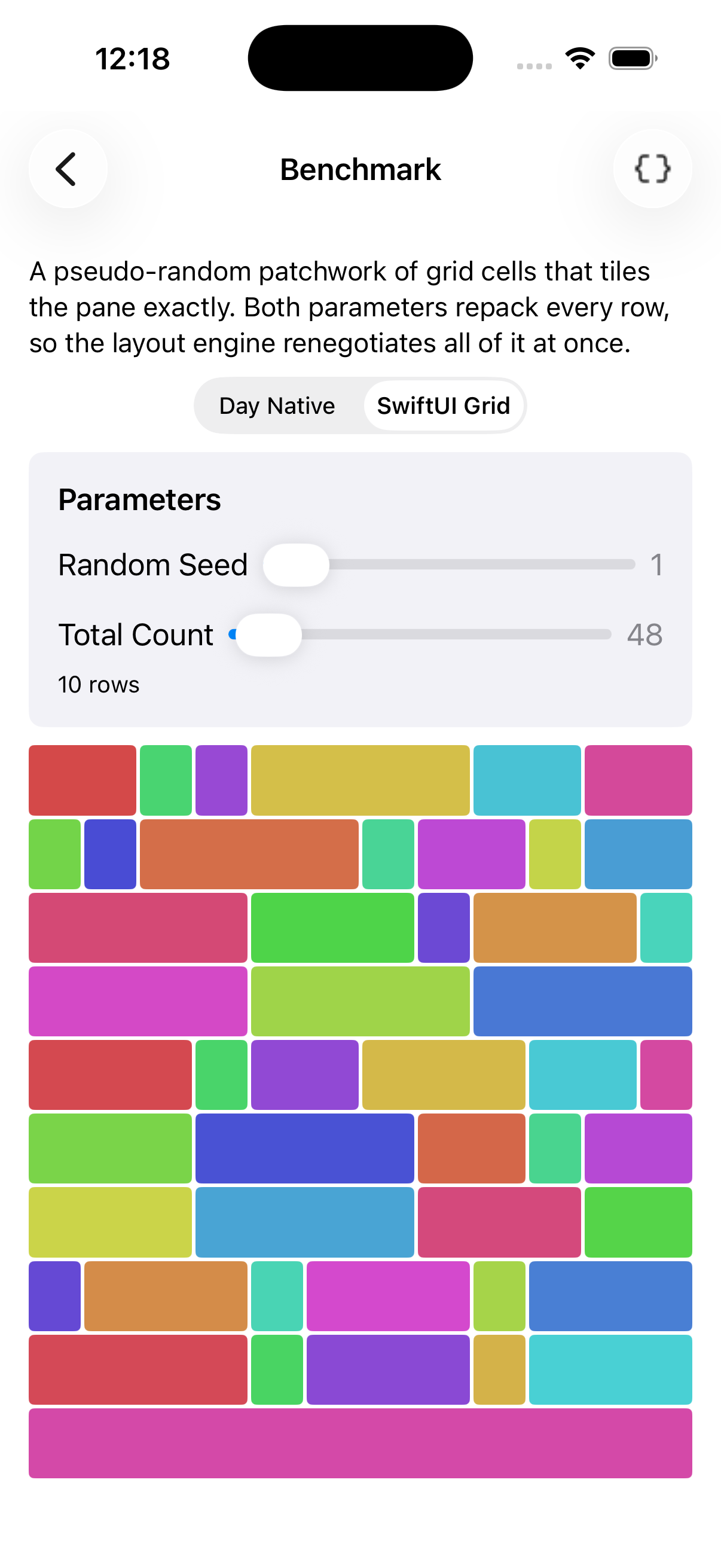 Benchmark Swiftui — iOS (UIKit)