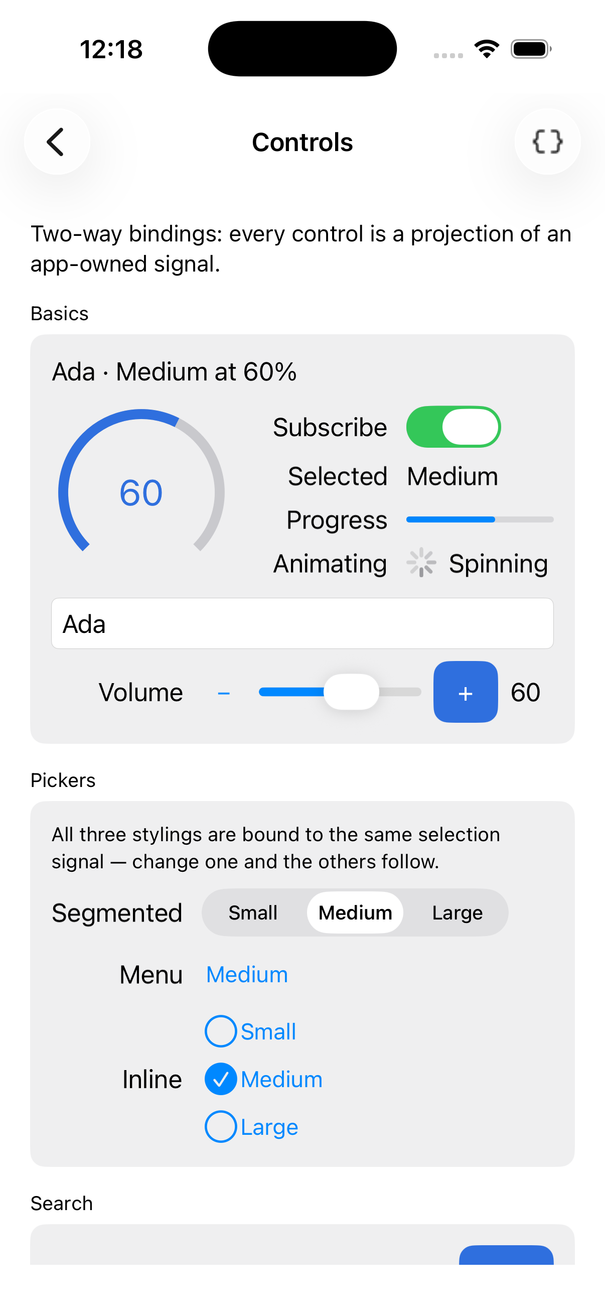 Controls — iOS (UIKit)