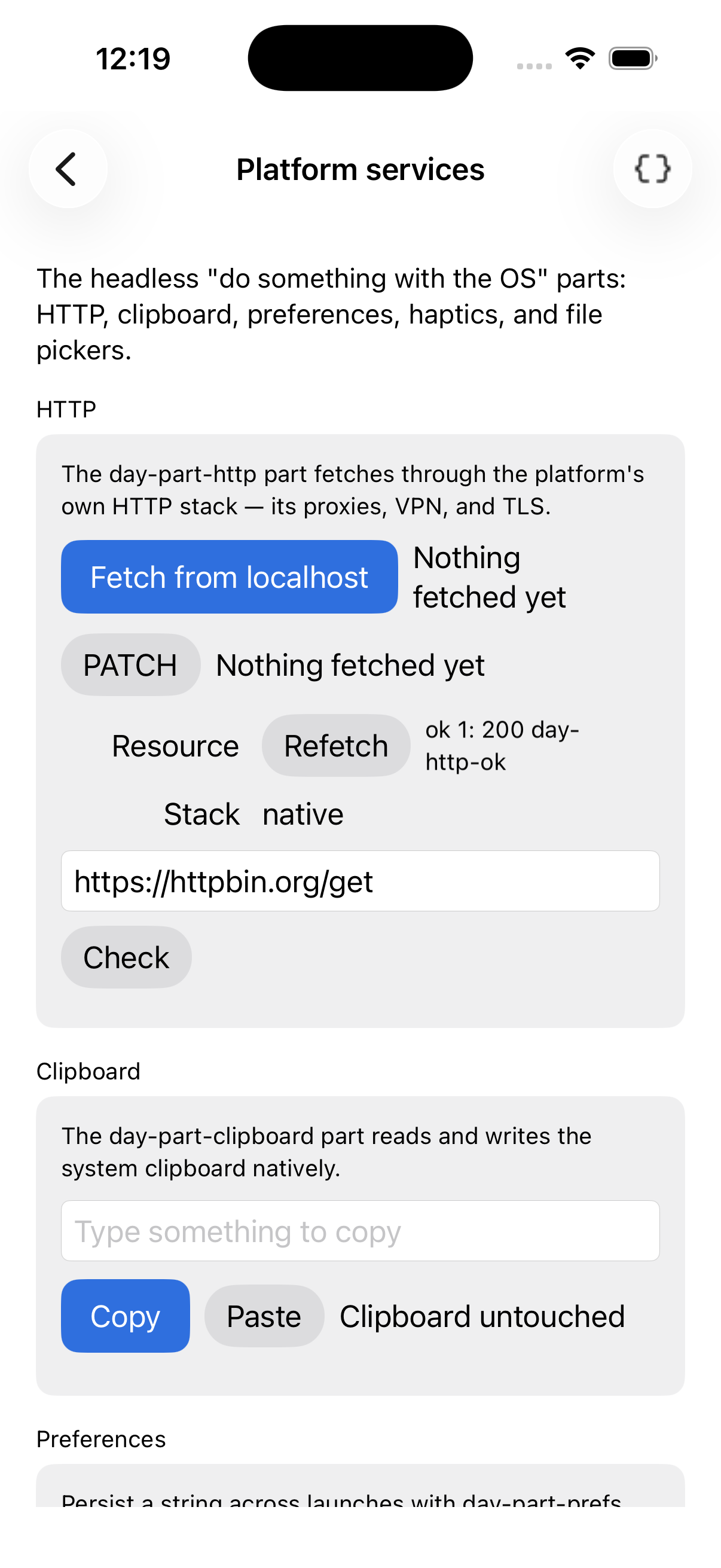 Services — iOS (UIKit)