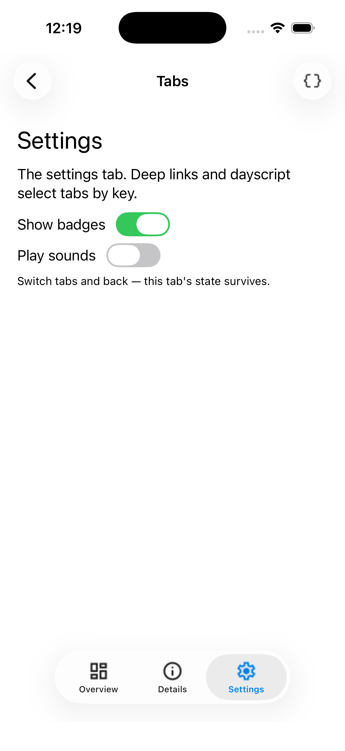 Tabs Three — iOS (UIKit)