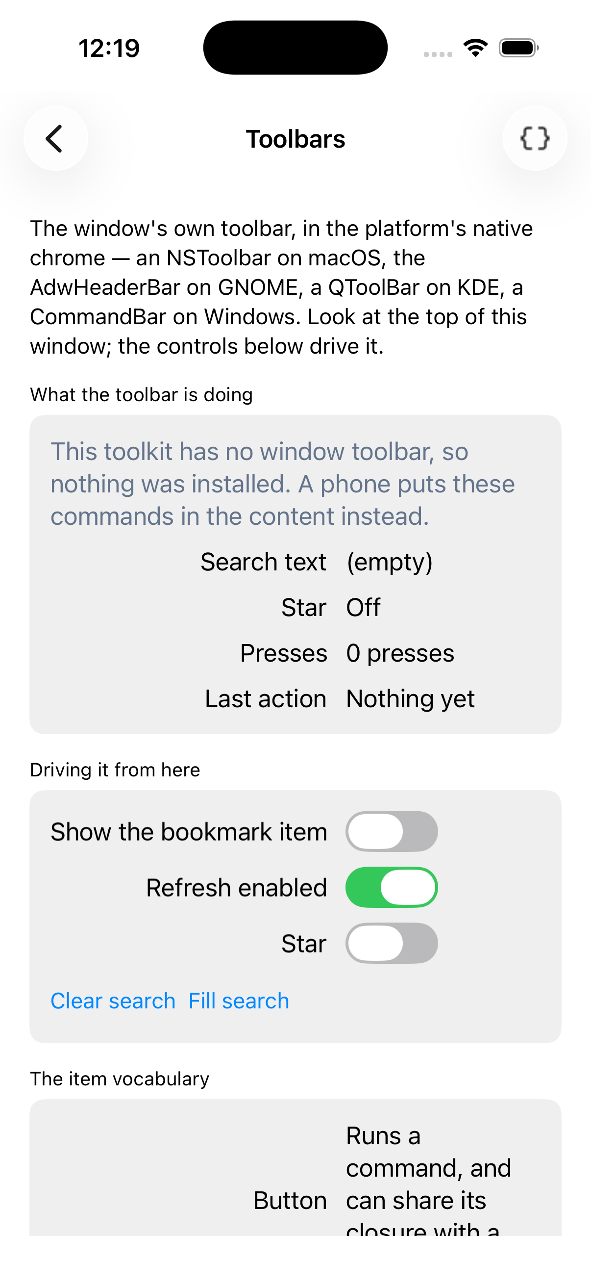 Toolbars — iOS (UIKit)