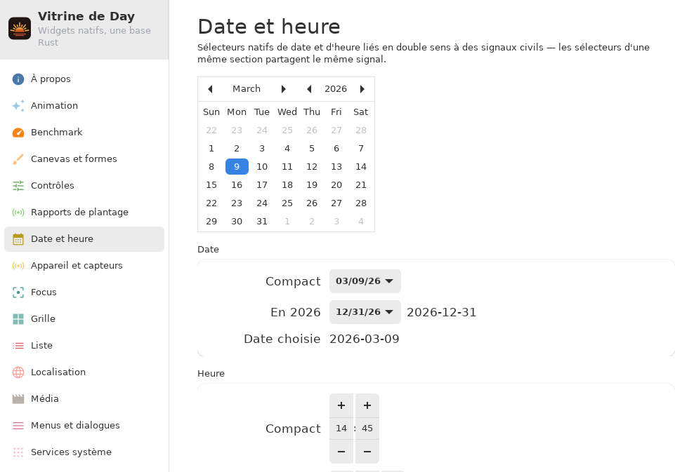 Dates — Linux (GTK 4 / GNOME)
