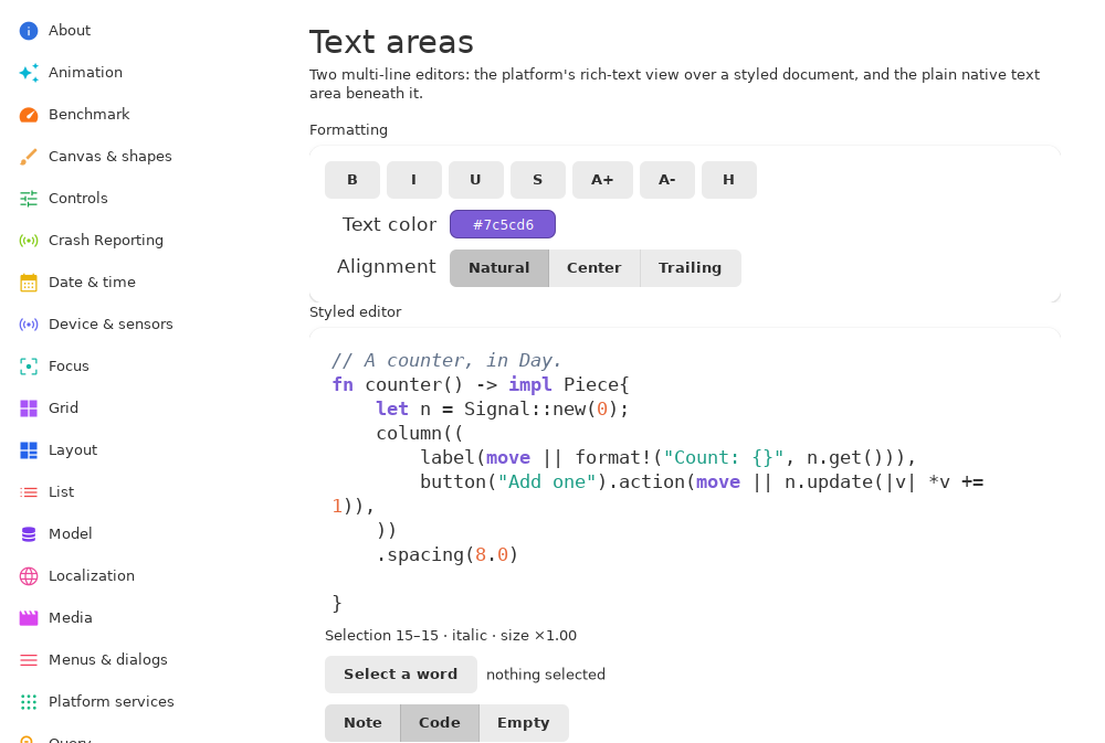 Live syntax highlighting, Linux GTK 4