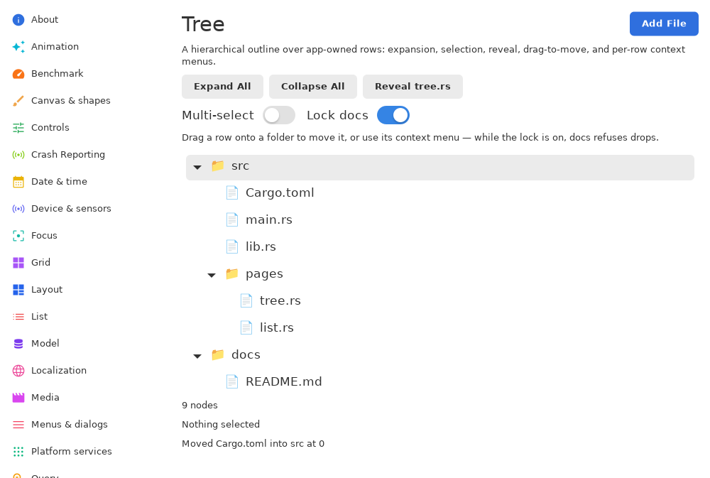Tree, Linux GTK 4