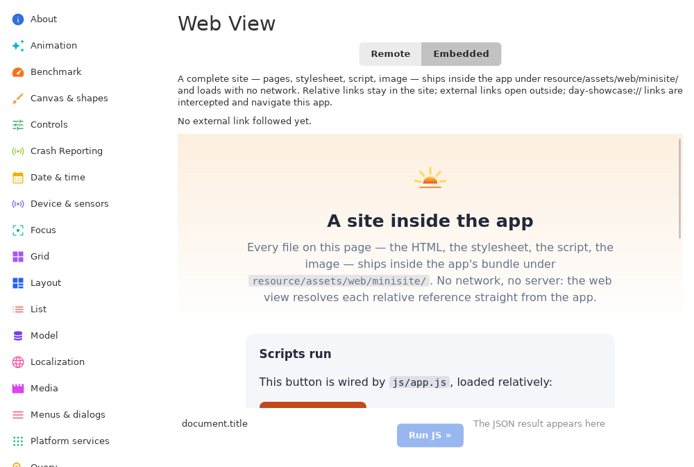 Web view · embedded, Linux GTK 4