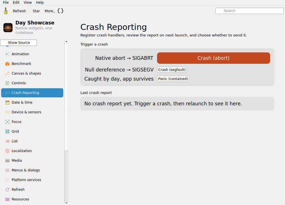 Crash — Linux (Qt 6 / KDE)