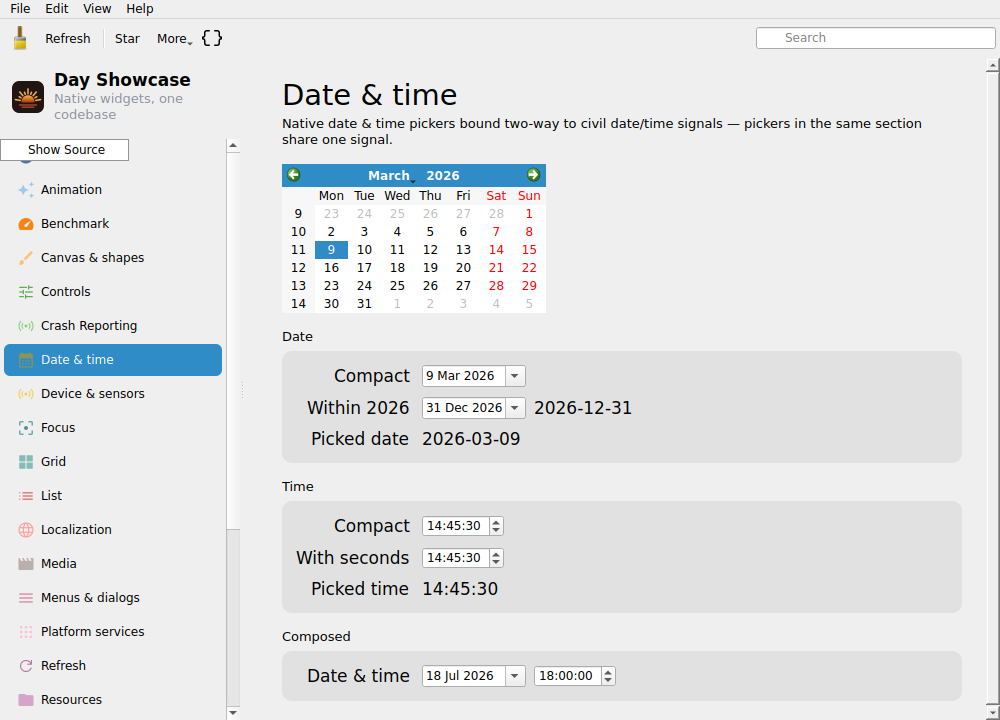 Dates — Linux (Qt 6 / KDE)