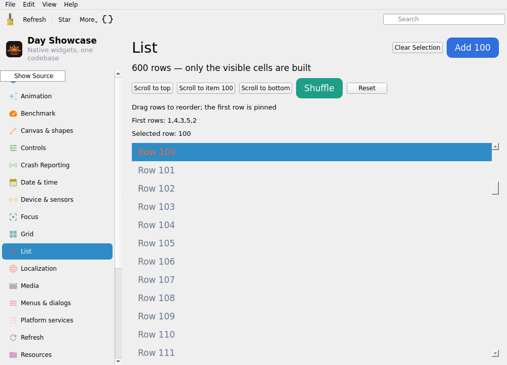 List Item 100 — Linux (Qt 6 / KDE)