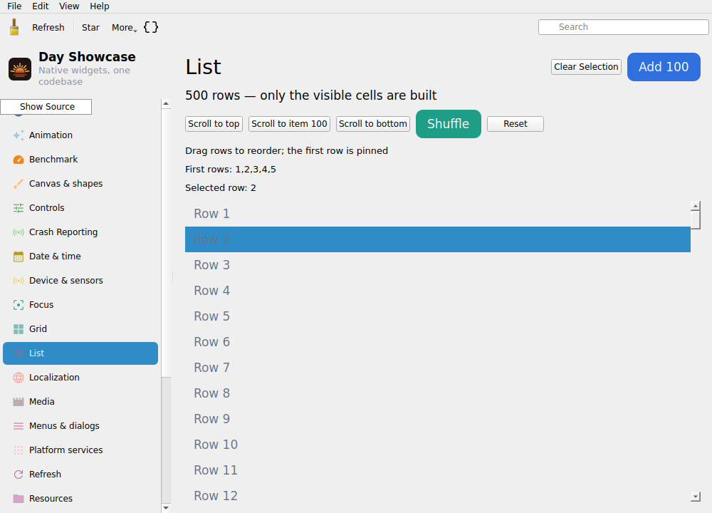 List — Linux (Qt 6 / KDE)