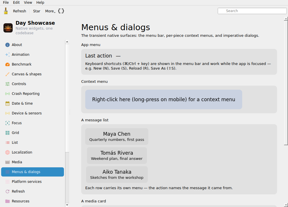 Menus — Linux (Qt 6 / KDE)