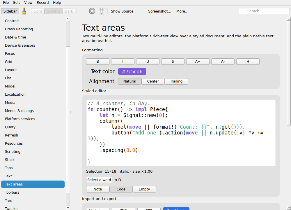 Live syntax highlighting, Linux Qt 6