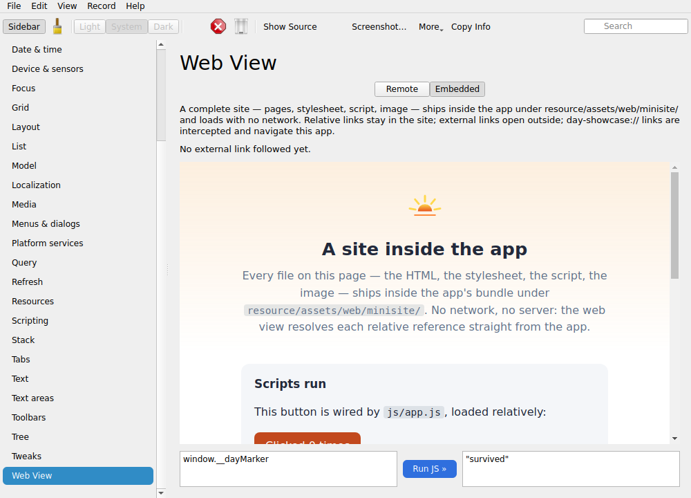 Web view · embedded, Linux Qt 6