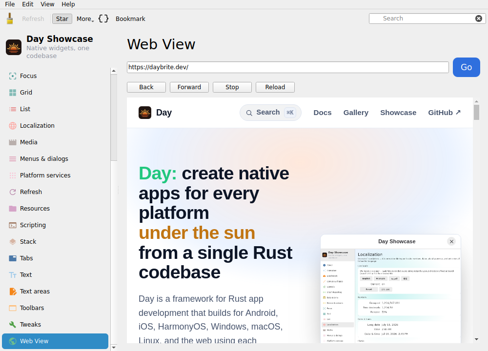Webview — Linux (Qt 6 / KDE)