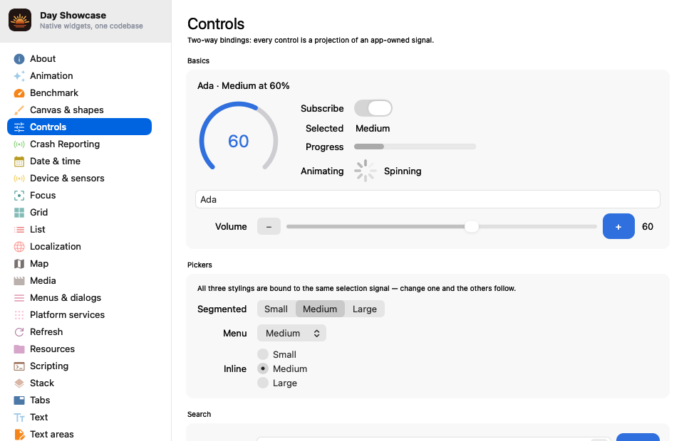 Controls — macOS (AppKit)