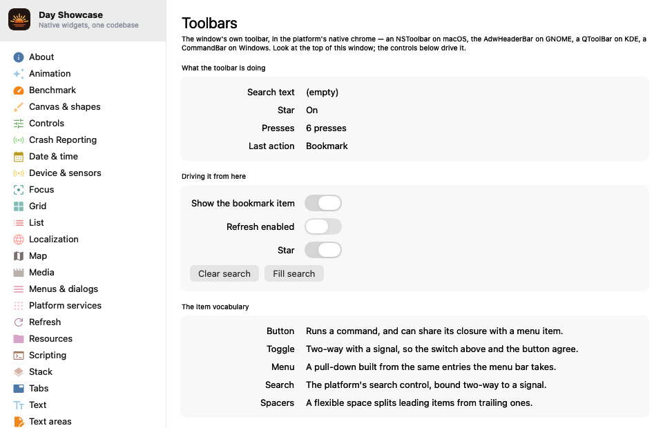 Toolbars — macOS (AppKit)