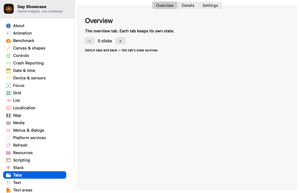 Tabs One — macOS (AppKit)
