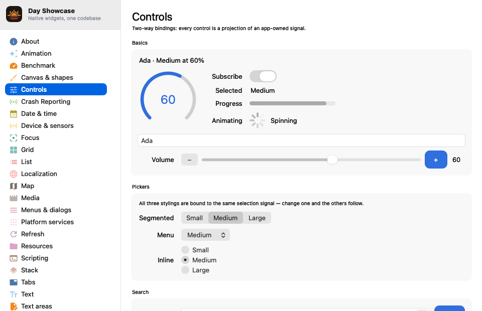 Controls — macOS (AppKit)
