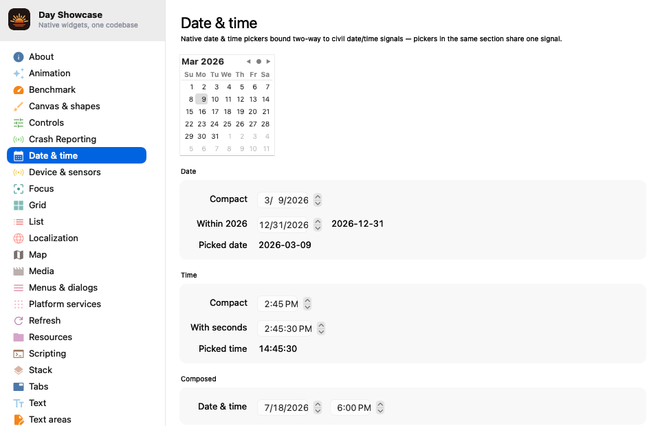 Dates — macOS (AppKit)