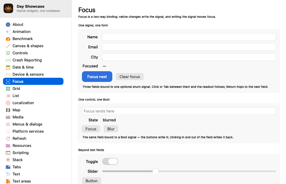 Focus — macOS (AppKit)