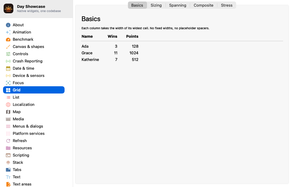 Grid — macOS (AppKit)