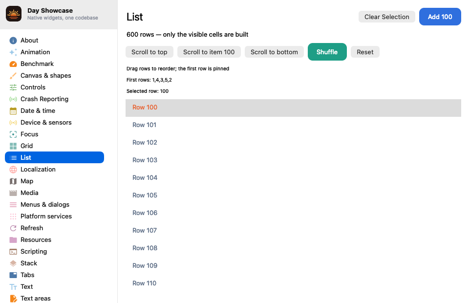 List Item 100 — macOS (AppKit)