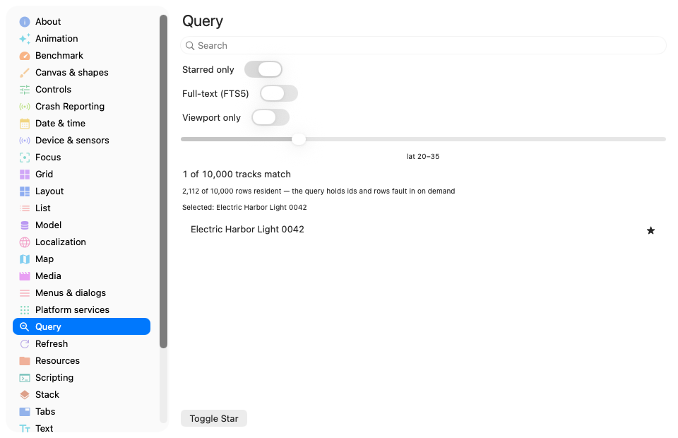 Query, macOS AppKit