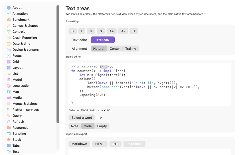 Live syntax highlighting, macOS AppKit