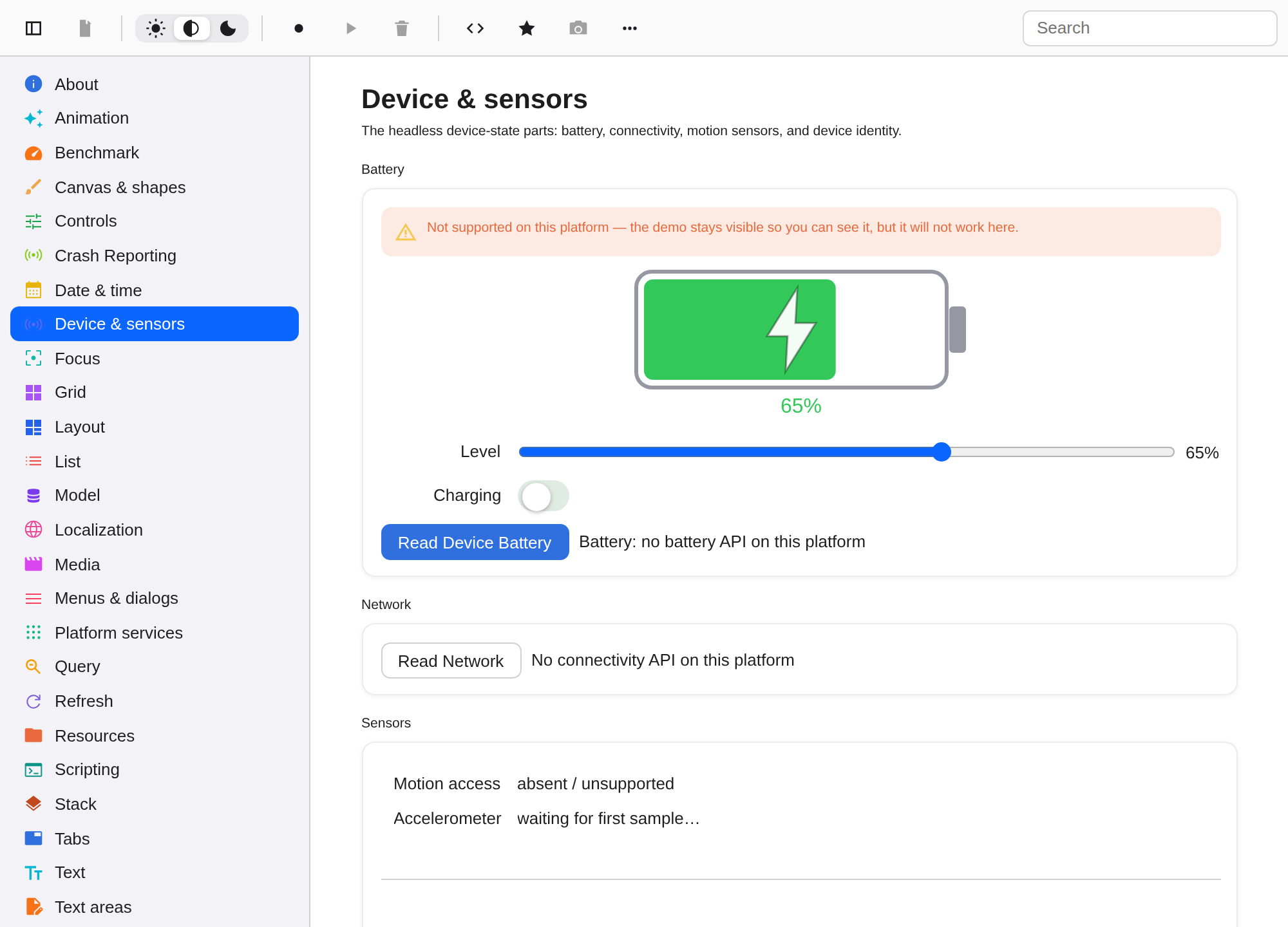 Device & sensors, Web Web DOM