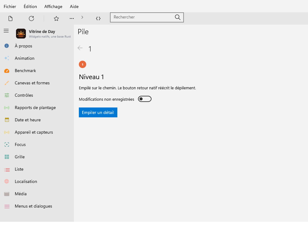 Stack Detail — Windows (XAML)