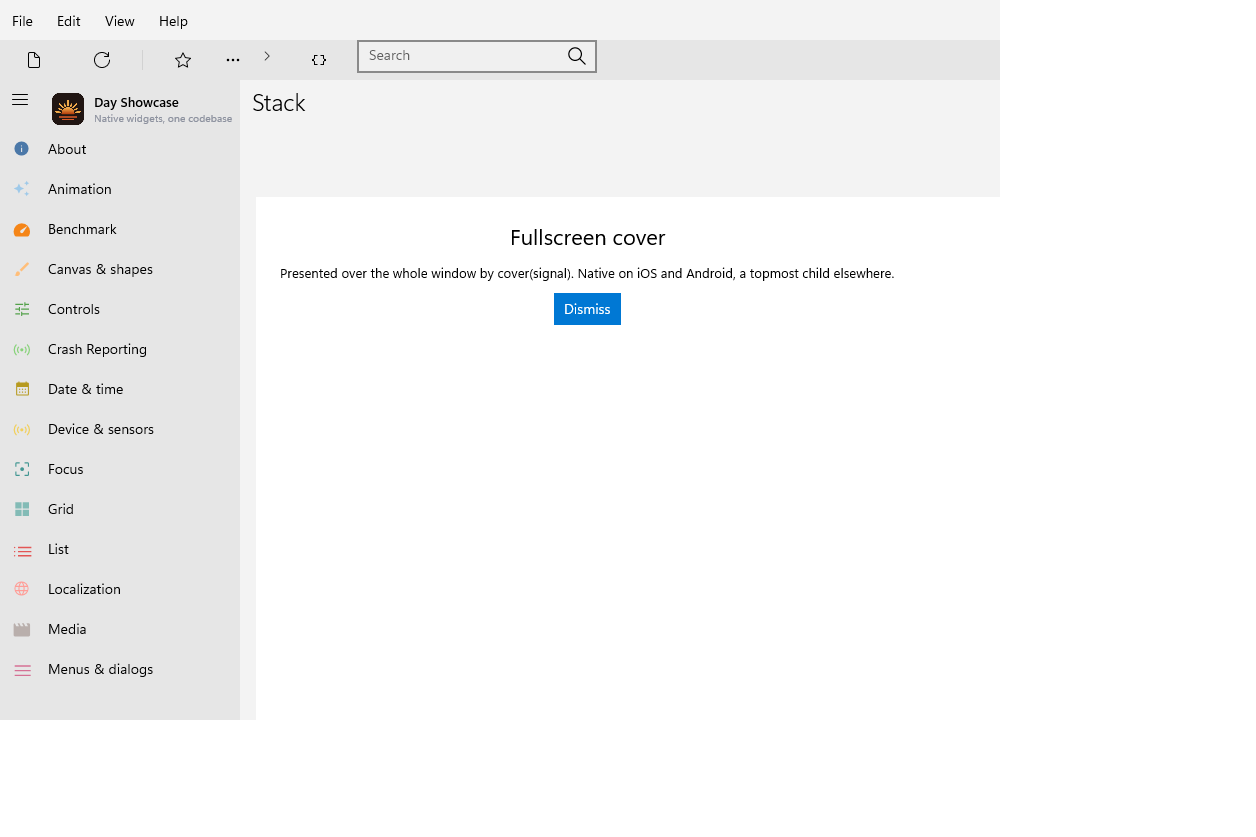 Cover — Windows (XAML)